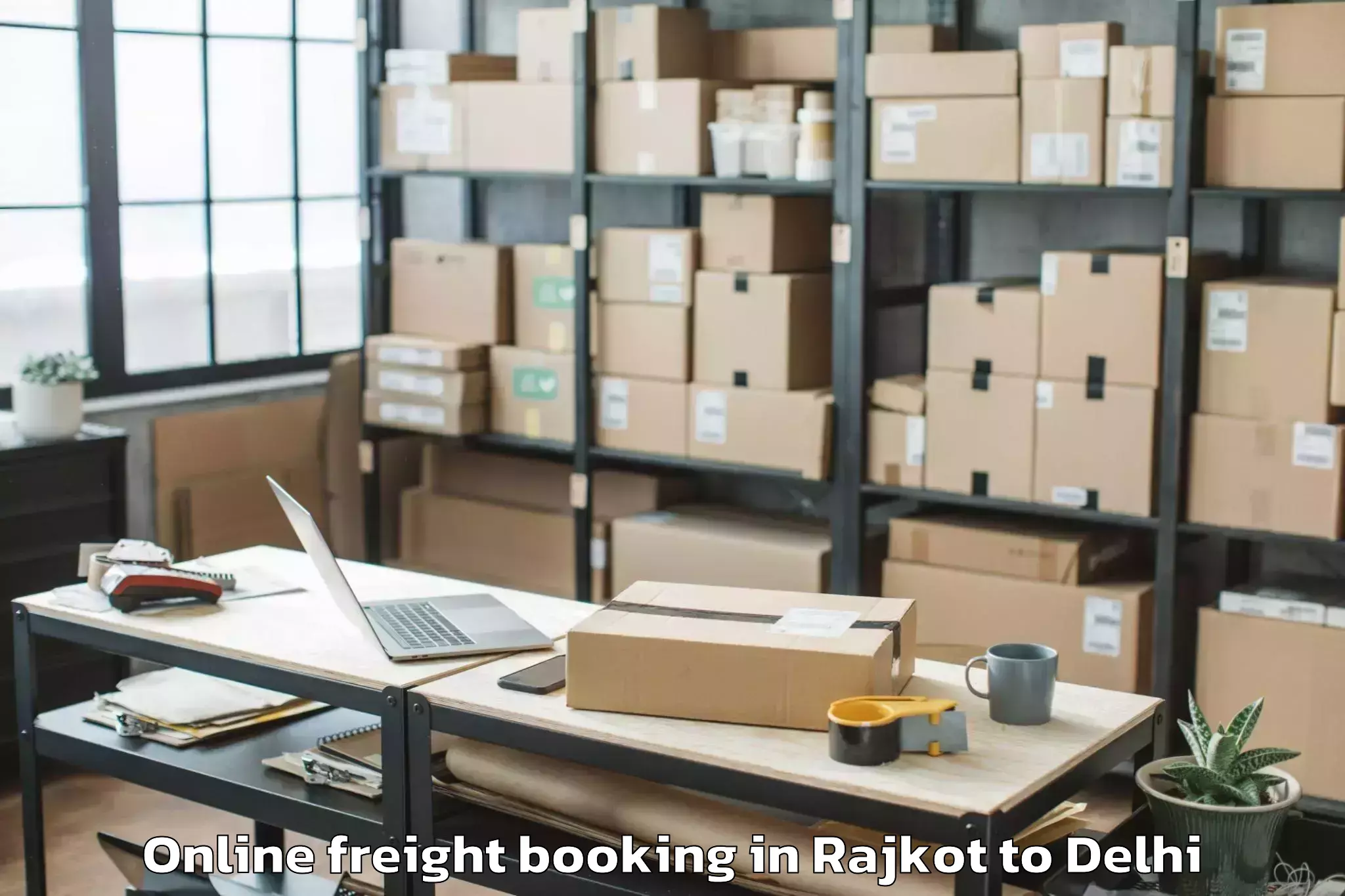 Expert Rajkot to University Of Delhi Online Freight Booking